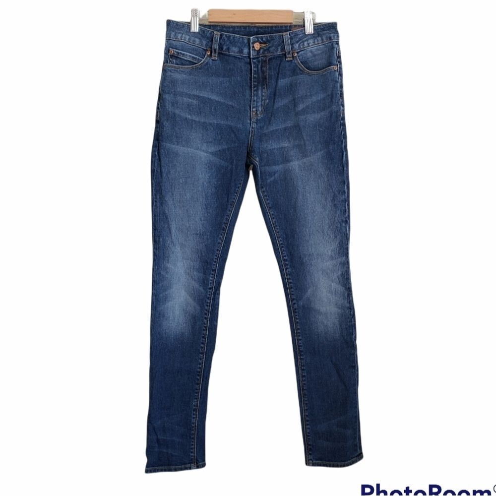 Asos fit waist denim blue mid rise skinny jeans 30/30